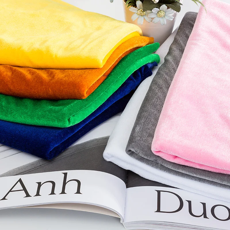 Дешевые бархатная ткань с коротким рукавом щеткой куклы розового цвета швейная