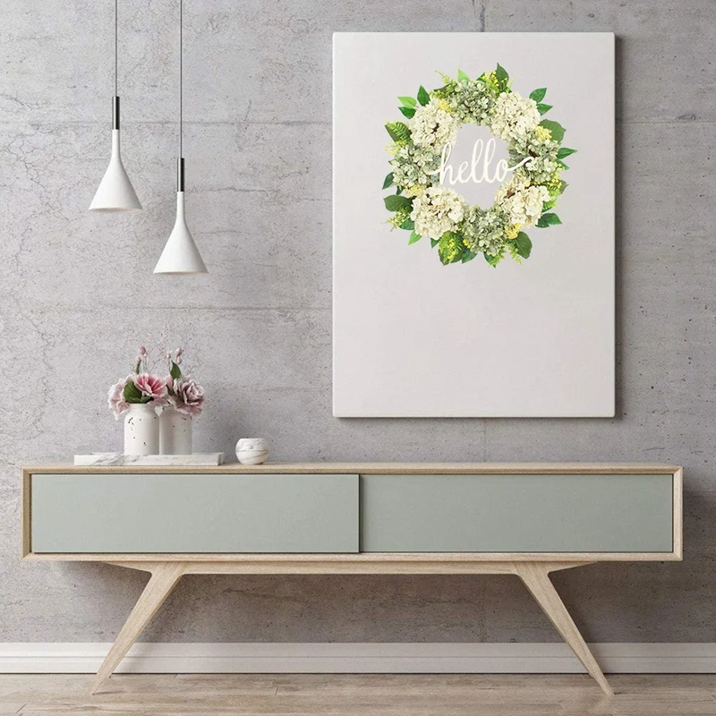 

Spring Wreath for Front Door Wreath Hydrangea Wreath Summer Wreath Handmade Hello Wreath Farmhouse Wreath