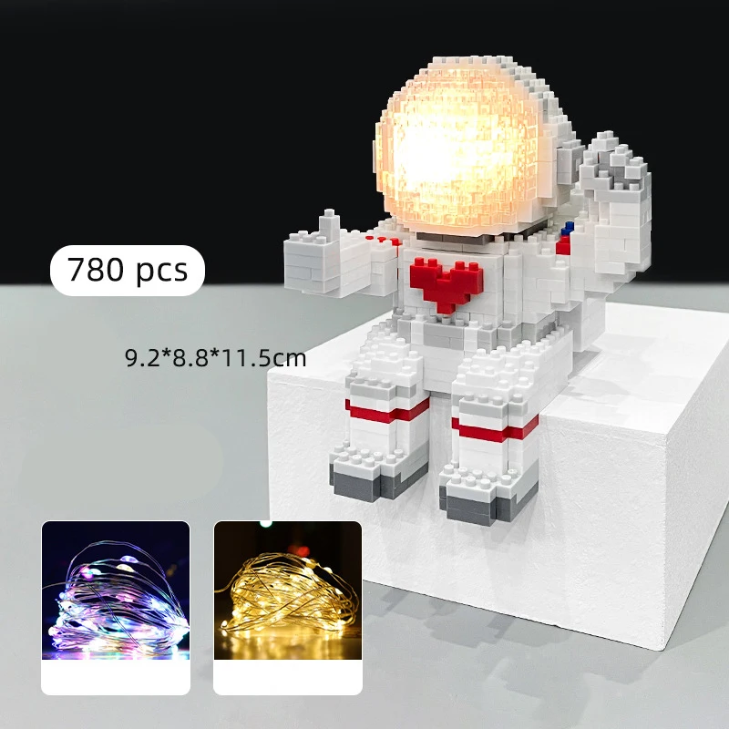 

Space Station Moon Rocket Satellite Mini Astronaut Figure Brick Small Particle Building Block Montessori Children Assembling Toy