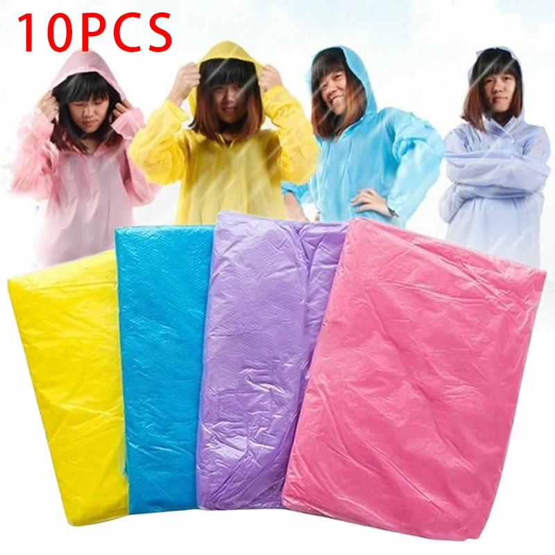 Disposable Raincoat Adult Unisex Waterproof Camping Festival Poncho Outdoor Hood Poncho Travel Camping Must Rain Coat Unisex Ran