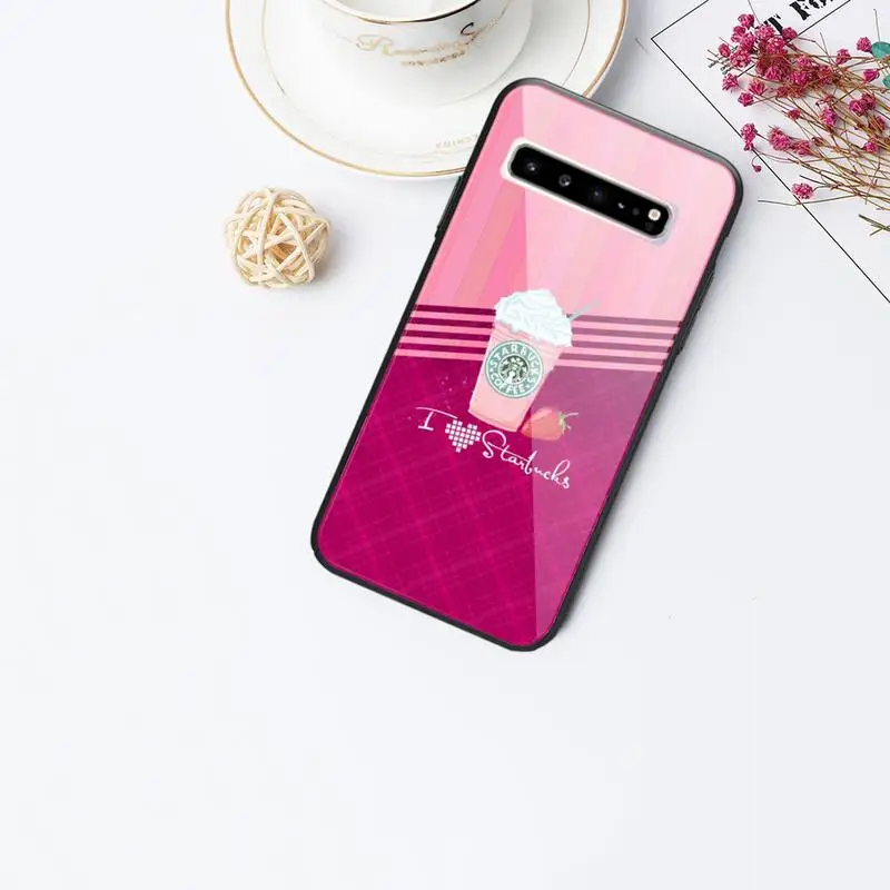 

Fashion Coffee Glass Phone Case For Samsung Galaxy S20 Ultra S10 S9 S8 S7 Plus Edge S10 E Lite Note 8 9 10 Pro Cover