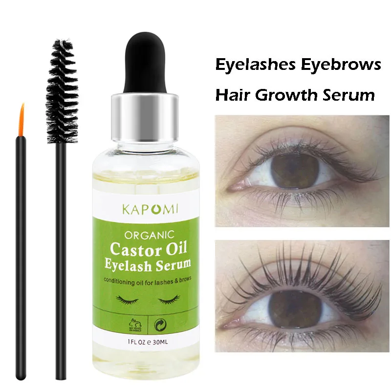 Natural Castor Oil Eyelashes Growth Essential Thick Longer Nourishing Enhancer Lash Eyebrow Hair Liquid Serum | Красота и здоровье