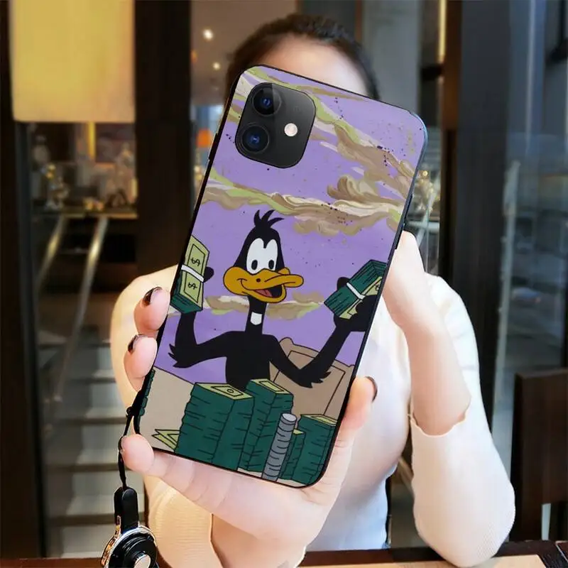 

cartoon Daffy Duck Cover Black Soft Shell Phone Case for iPhone 11 pro XS MAX 8 7 6 6S Plus X 5S SE 2020 XR case