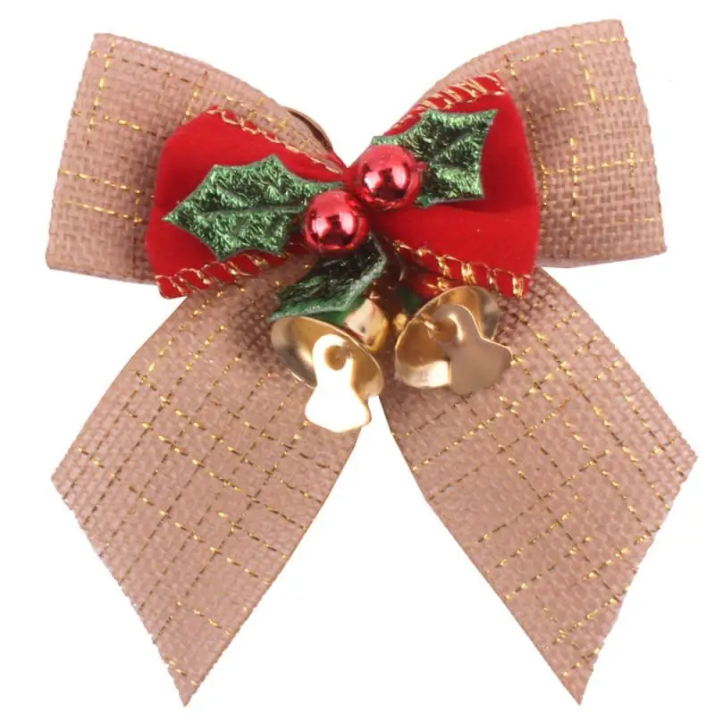 

New Christmas Tree Bow Ornaments Bell Mix Home Garden Wedding Party Decoration Wreath Tree