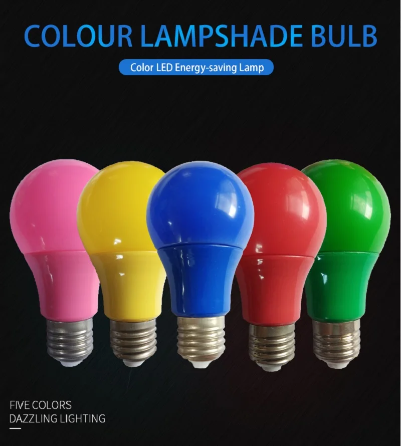 Light bulb E27 led bar light 5W 7W 9W red blue green yellow pink LED light for bar KTV party lighting