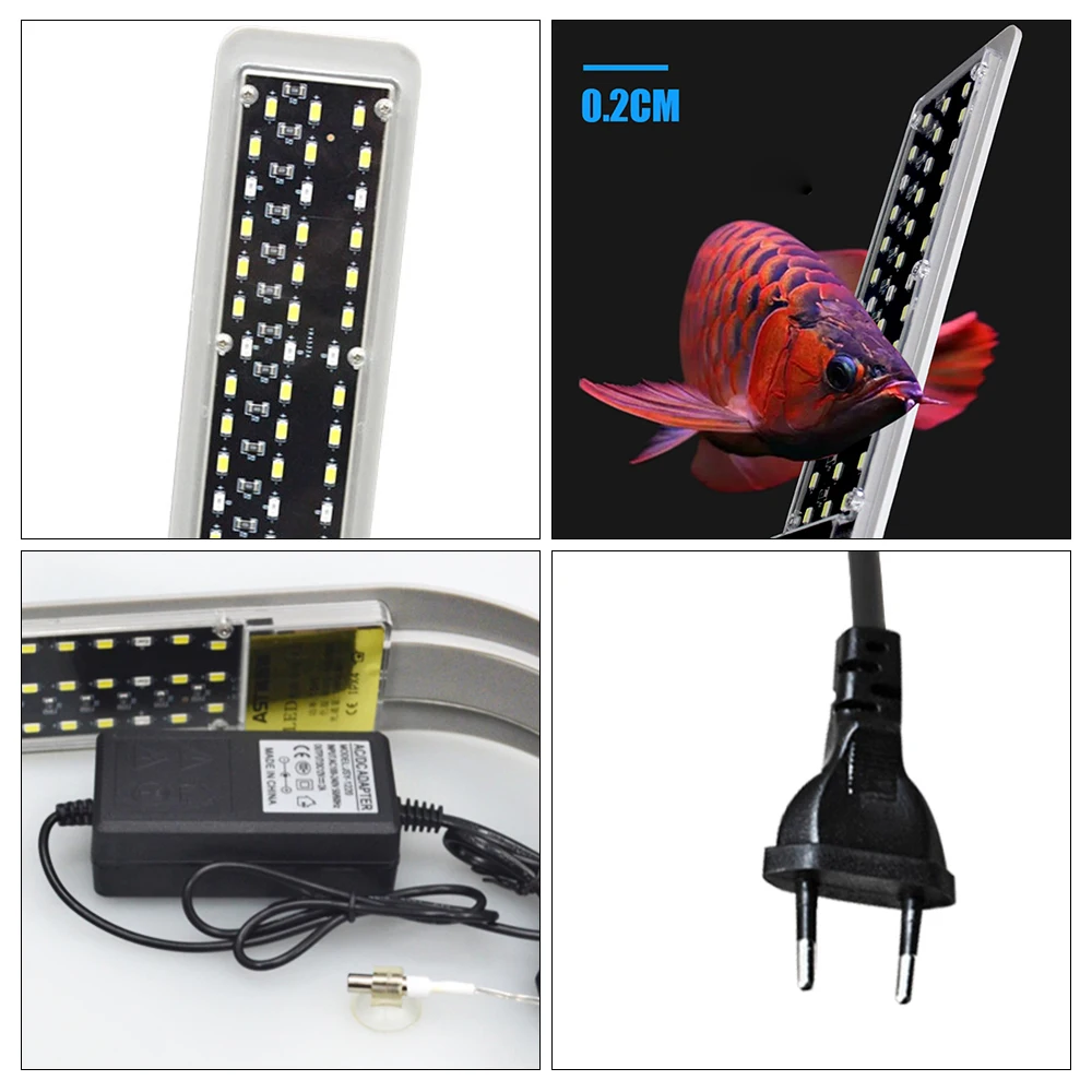 Аквариумный светильник для водных растений тонкий с зажимом аквариума