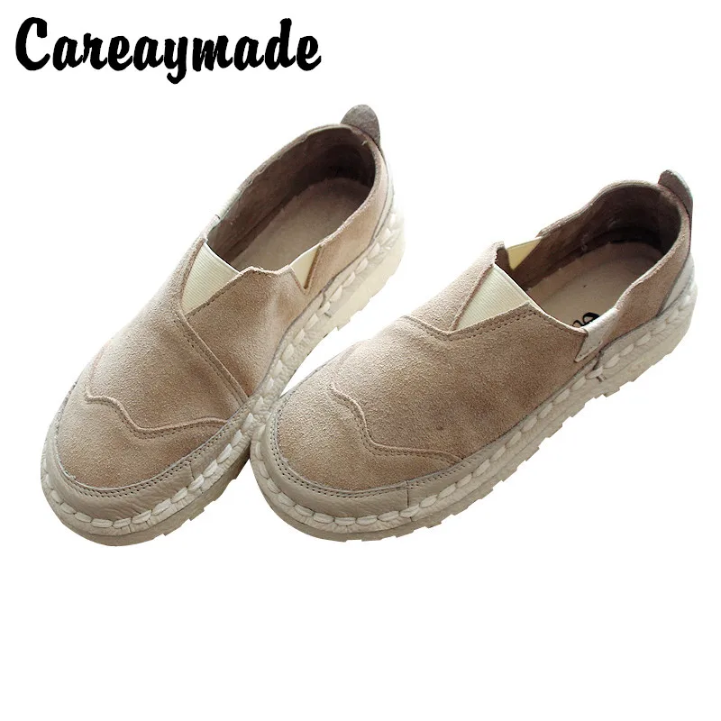 Careaymade-Hot,New Spring and autumn new literary and artistic women's casual shoes, handmade round head flat bottom shoes