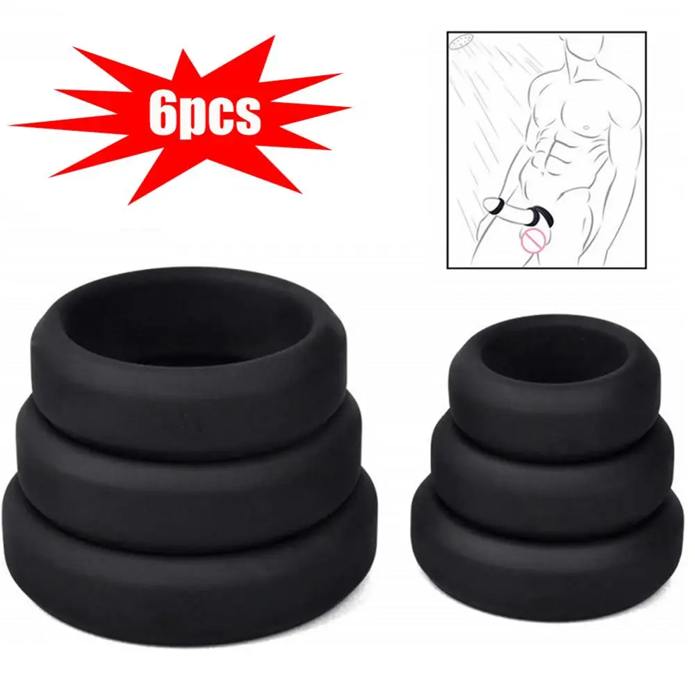 6 шт. силиконовое кольцо для пениса пенис увеличение эрекции секс игрушки мужчин