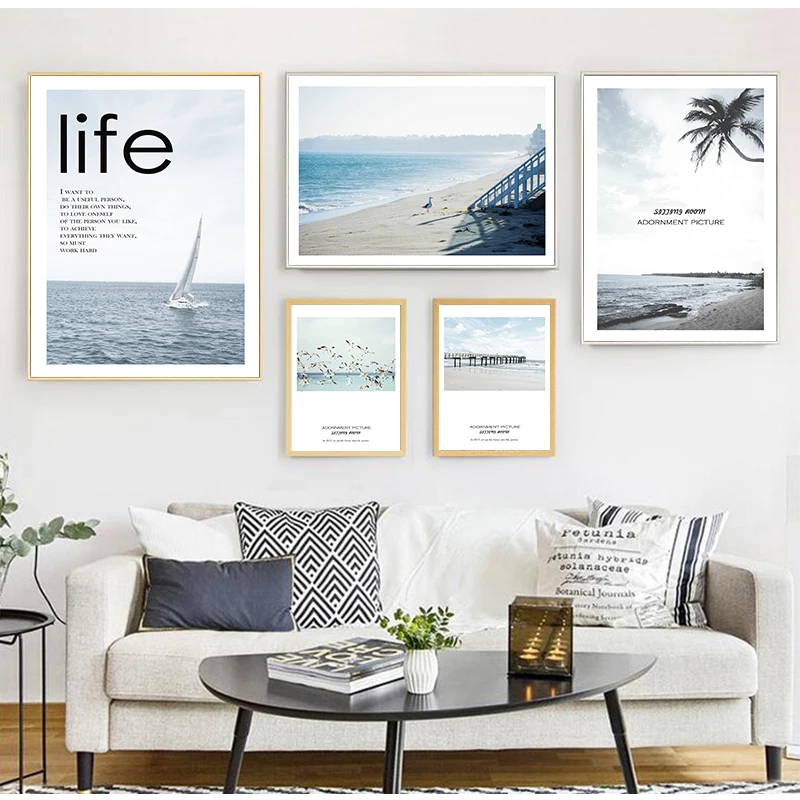 Настенная картина Yumeart в скандинавском стиле Пляжная Калифорния Картина на