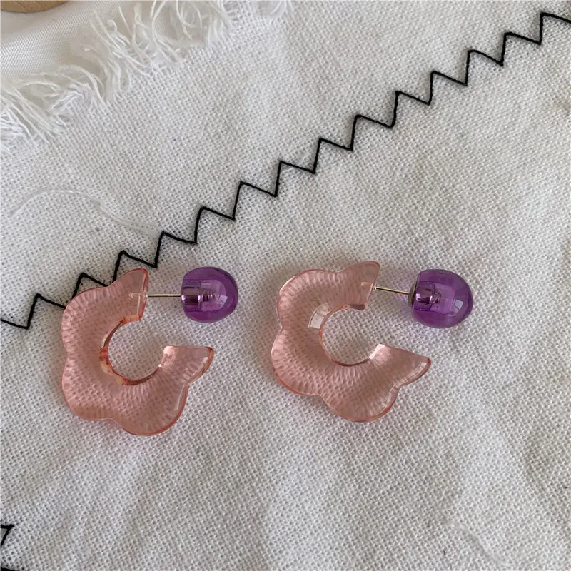 

1Pc 2021 Fashion Candy Color Ear Cuffs Circle Earrings for Women Lucency Piercing Fake Earring