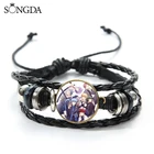 Японский аниме Куроко Без корзины кожаный браслет фигурка Косплей искусство фото стеклянный купол браслет мужские украшения подарок для фанатов баскетбола