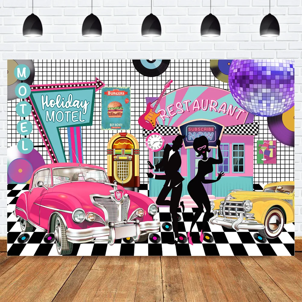 

Hip Hop Boogie Photography Backdrop for Photocall 80s 90s Birthday Party Disco Photo Background Photo Studio Restaurant Disco