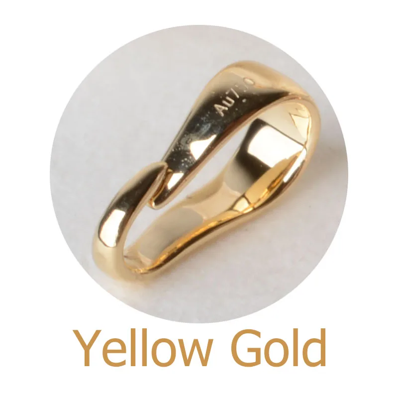 Yellow Gold Твердый 18k карат золотой кулон застежка под ключ разъем, DIY ювелирных изделий - Цвет: Yellow Gold