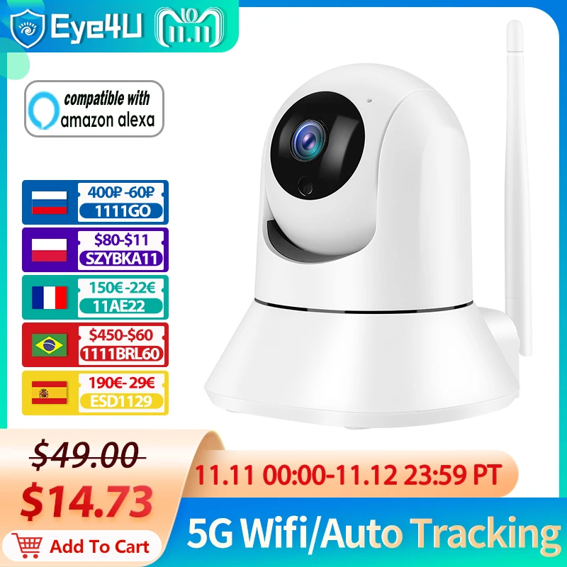 

Baby Monitor 5G WiFi Security IP Camera 1080P Alexa Echo Pet Child Care Home Guard Auto Tracking Two Way Audio Alert push