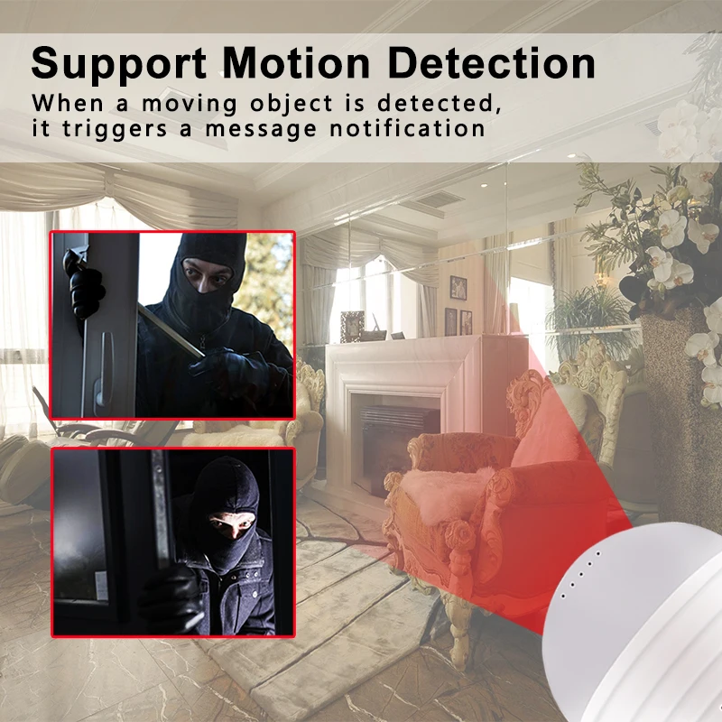 360 градусов светодиодный светильник IP Камера 960P Беспроводной панорамный дом