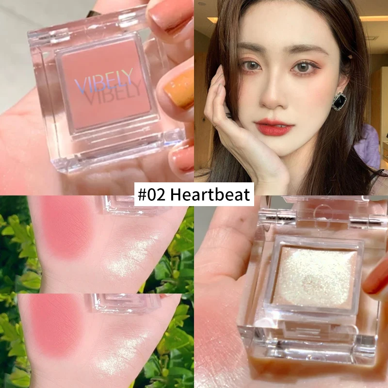 

10 Colors Face Cushion Blusher Cream Palette Nude Makeup Powder Cheek Dry Folding Contouring Matte High Light Skin Cosmetics