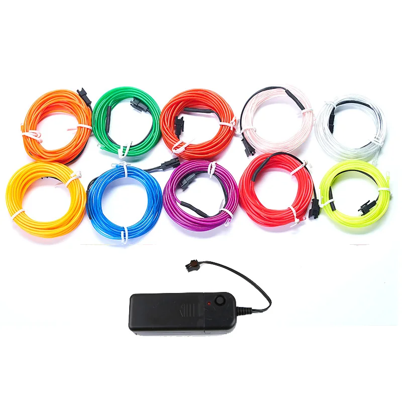 

LED Lights with Neon Lights with EL Wire 3MEL Wire Rope Cable Dance Carnival Decoration DIY Shoes Costumes USB LED Lights with