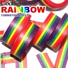 1 шт. лента Washi Радуга изоляционная лента декоративная клейкая лента для Скрапбукинг карты Подарочный дневник канцелярские фото альбом карандаш