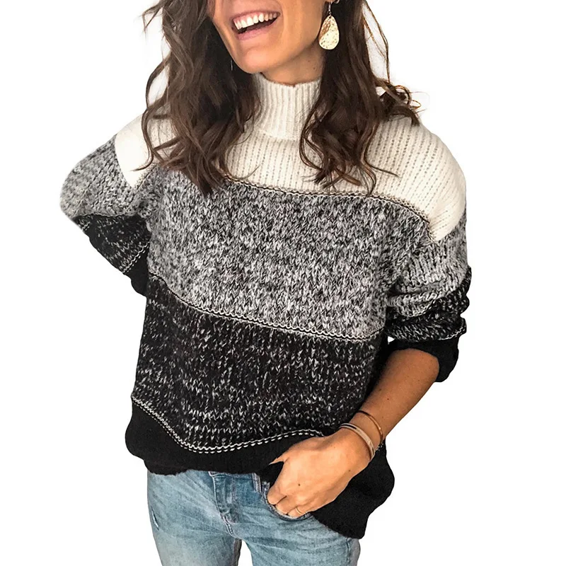 Autumn Winter Mixed Color Sweaters 