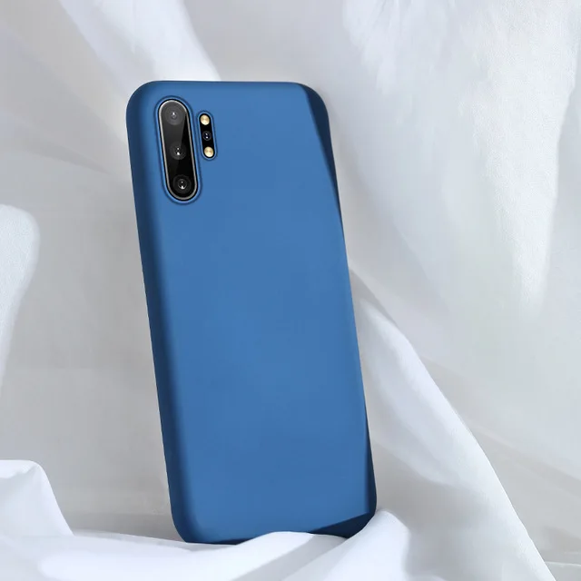 Blue Note10 чехол жидкий мягкий, силиконовый, из ТПУ чехол для samsung Galaxy Note 10 Plus Note10Plus Note10+ Not 10 Plus 10+ Coque Fundas - Цвет: Blue