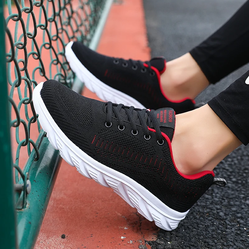 

BRKWLYZ Sneakers Men Comfortable Walking Shoes Breathable Lace-Up Mesh Sports Trainers Tennis Flatform Soft Bottom Size 38-45