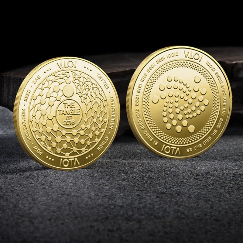 Золотистая/Серебристая криптовалюта догкоин Ada Кардано Биткоин TRX QTUM IOTA отличный