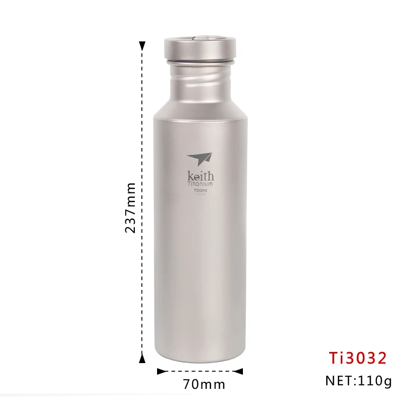Кит Открытый Кемпинг TablewareTitanium Спортивная бутылка для воды Сверхлегкий 500 мл Посуда для напитков с пальто для бутылок - Цвет: 700ml