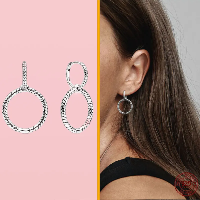 Женские серебряные сверкающие круглые серьги в форме сердца с бриллиантами