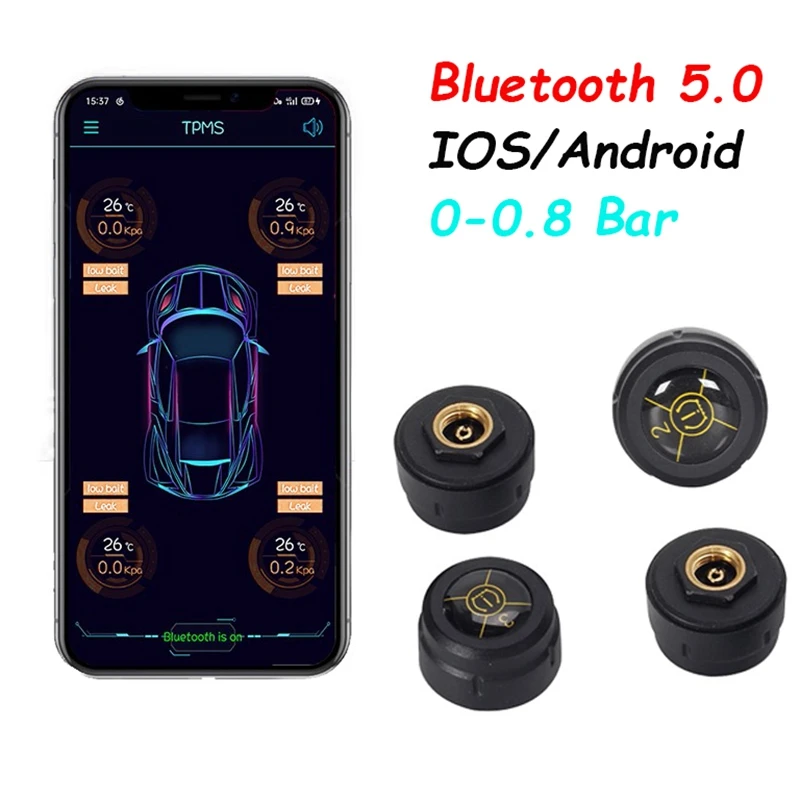 

Bluetooth 5,0 автомобильная система контроля давления в шинах с датчиком давления Android/IOS