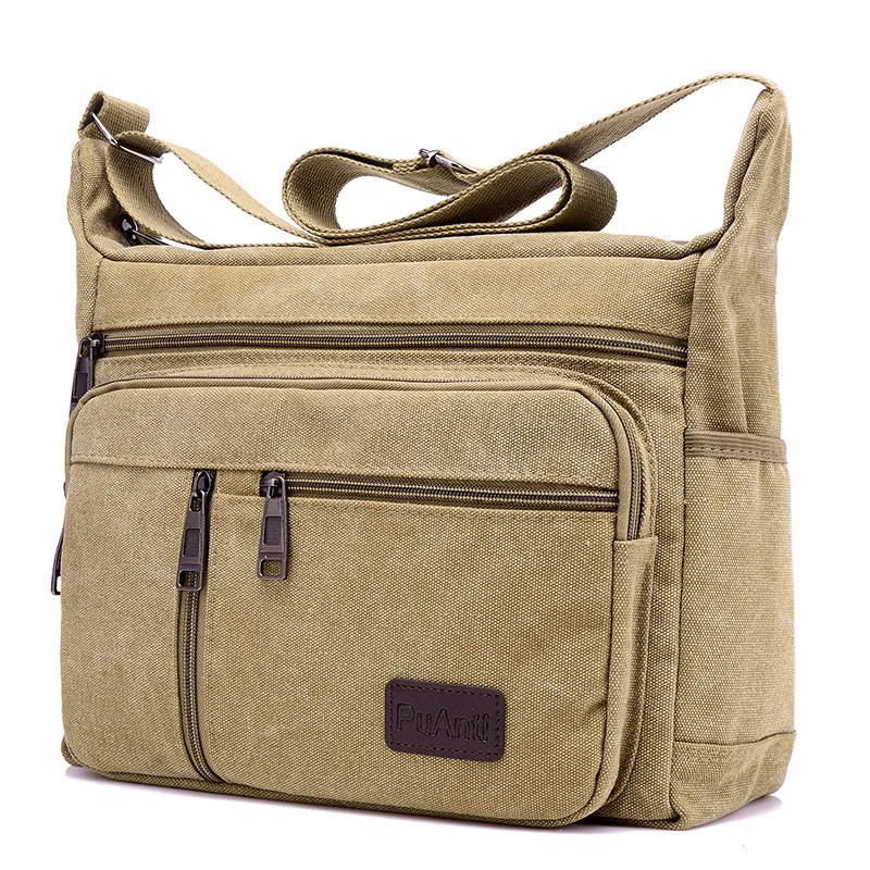 

New Men's Canvas Bag One Shoulder Slanted Cross Bag Outdoor Casual Retro Business Men's Bag