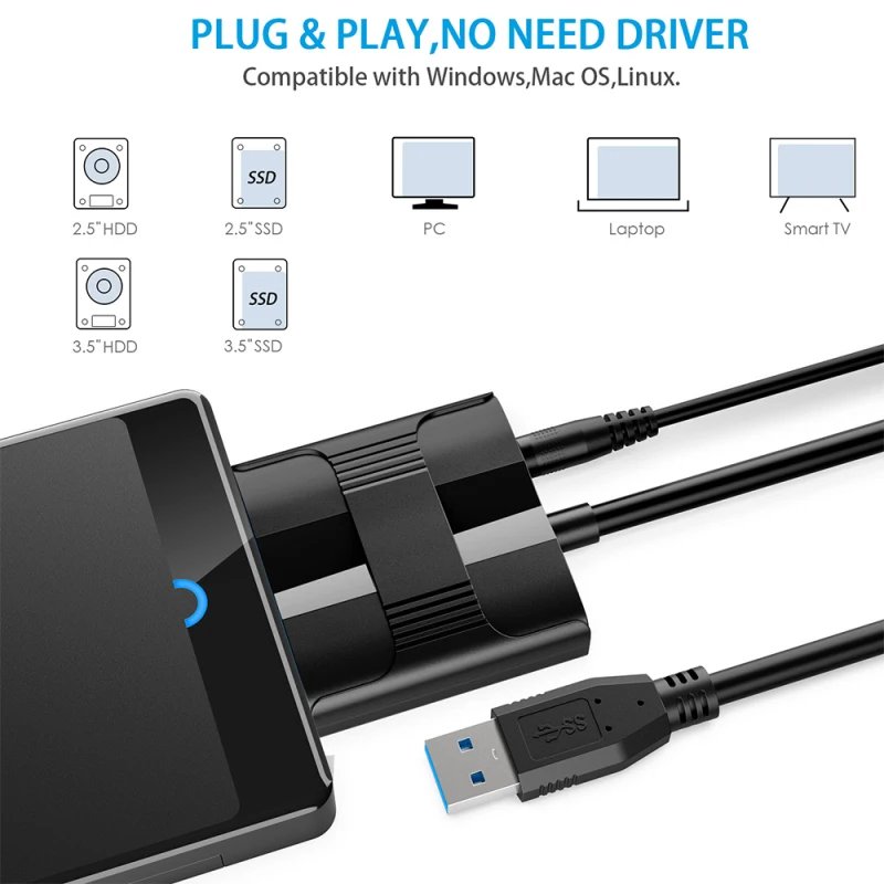 new usb 3 0 to sata 3 5 2 5 cable sata to usb adapter convert cables support 2 53 5 inch external wd ssd hdd adapter hard drive free global shipping