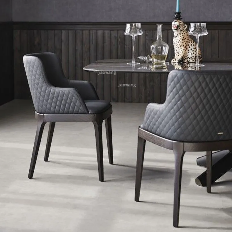 Кожаные обеденные стулья в скандинавском стиле для ресторана современная мебель