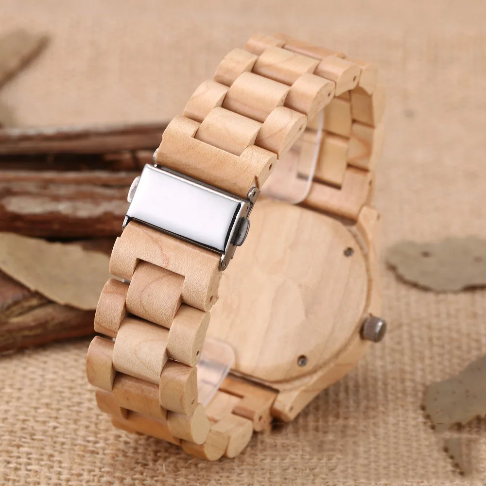 

Brand Luxury Cost Bamboo Hand Watch For Men Classic Cool Wooden Watch Male Simple Clock Watch Color Wood Quartz Wrist Watches