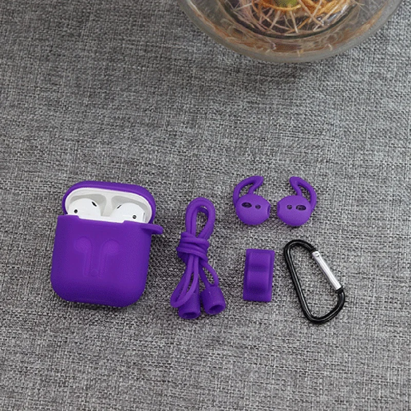 5-Piece Set Silicone Case Cover Apple Airpods Accessories For AirPods Wireless Earphones | Электроника