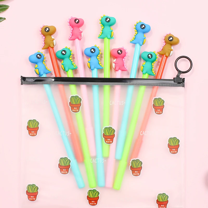

10Pcs/set Cartoon Animal Flamingo Cat Gel Pen Kawaii Unicorn Whale Dinosaur Pens Cool Office School Stationery Girl Gift Supply