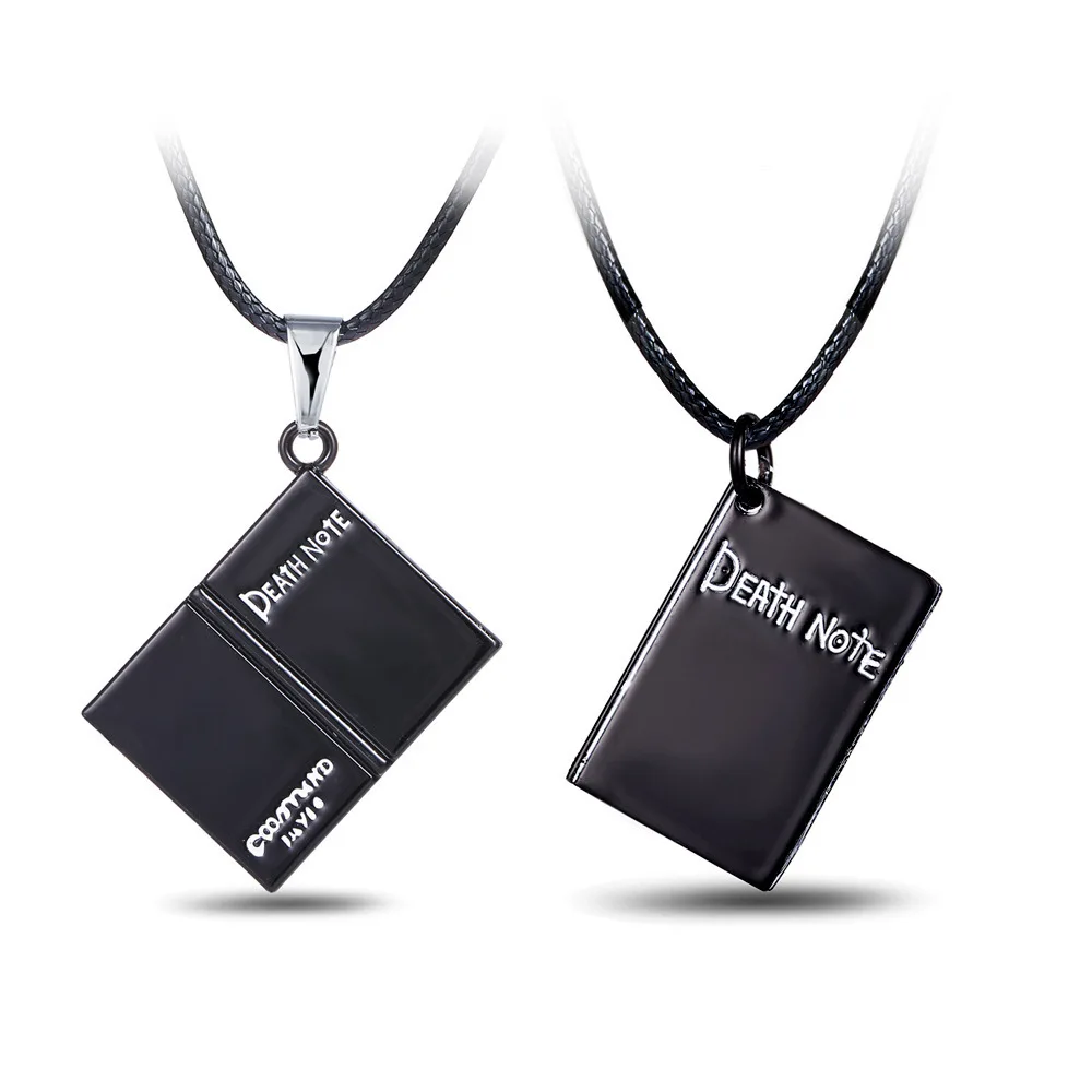

Hot Anime Death Note Silver Metal Necklace Book Logo Pendant Cosplay Accessories Jewelry Figure Toys Gift