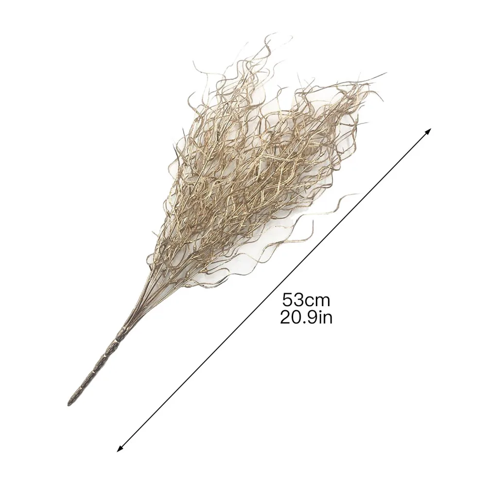 Фигурная ветка смоченная золотом и серебром имитация растения для свадебного