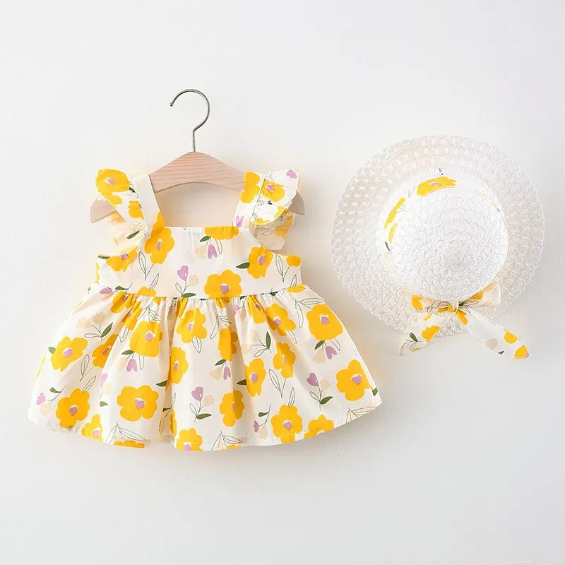 

New Infant Baby Dress Children's Clothing 2021 Flower Baby Girls Summer Foreign Style Dress For Girls Princess Dresses 1-4 Years