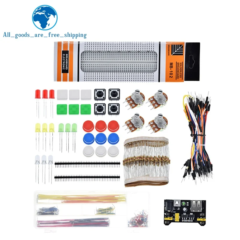 

DIY Project Starter Electronic DIY Kit With 830 Tie-points Breadboard for Arduino R3 Electronic Components Set With Box