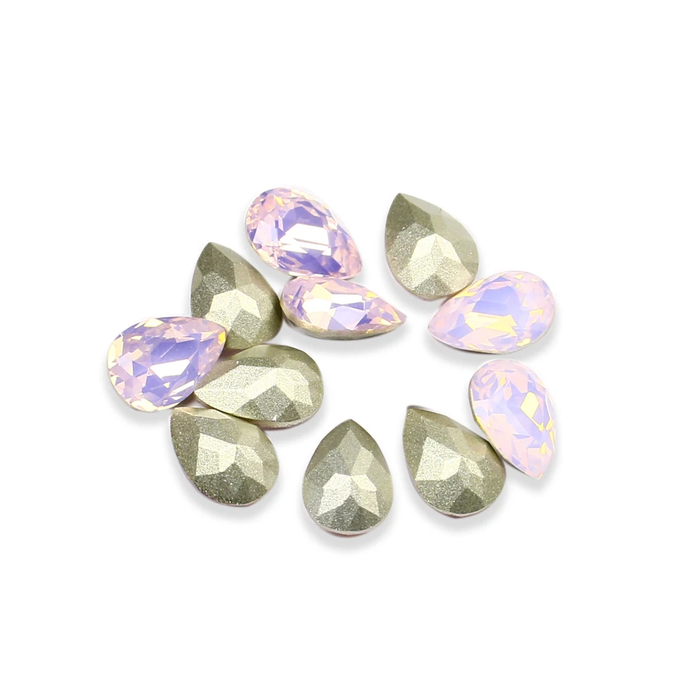 Розовый опал падение причудливый страз стразы с украшением в виде кристаллов