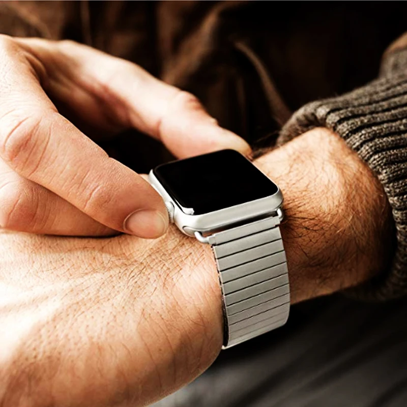 Ремешок из нержавеющей стали для Apple watch series 5/4/3/2/1 iwatch apple band 42 мм 38 44 40 эластичный