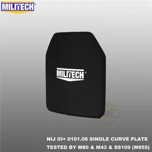 Пуленепробиваемая пластина MILITECH SAPI  10x12, NIJ III + NIJ 0101,07 RF2 из оксида алюминия и ПЭ, Автономная, AK47, SS109, M80