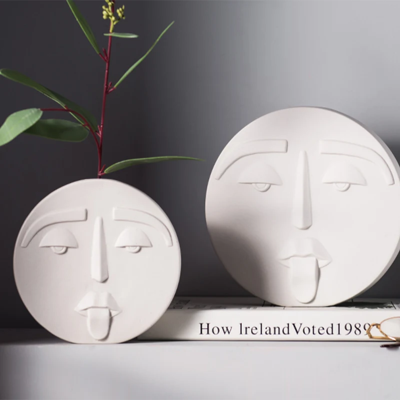 1 x Nordic style Hallowen Mysterious Face Mask Ceramic Vase Decoration Home Living Room | Дом и сад