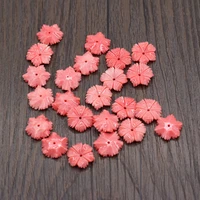 30pcs hot sale natural pink coral bead flower shaped beads for jewelry making diy necklace bracelet earrings accessory