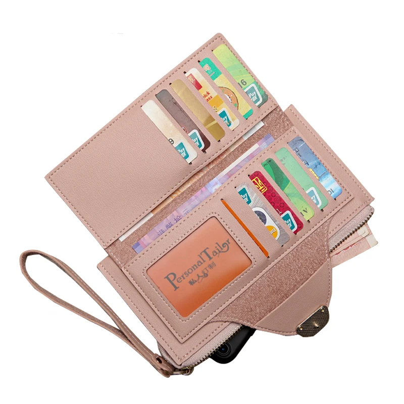 Women Wallets Female Leather Purse 2019 Fashion Brand Zipper Coin Wallet Cards Holder Ring Long Slim Purses Mobile Phone Bag | Багаж и