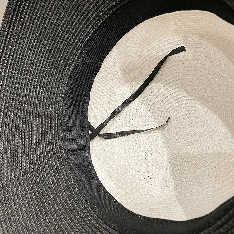 

202104-2508927 new paper Hepburn style color patchwork lady BUCKET cap women fishermen hat