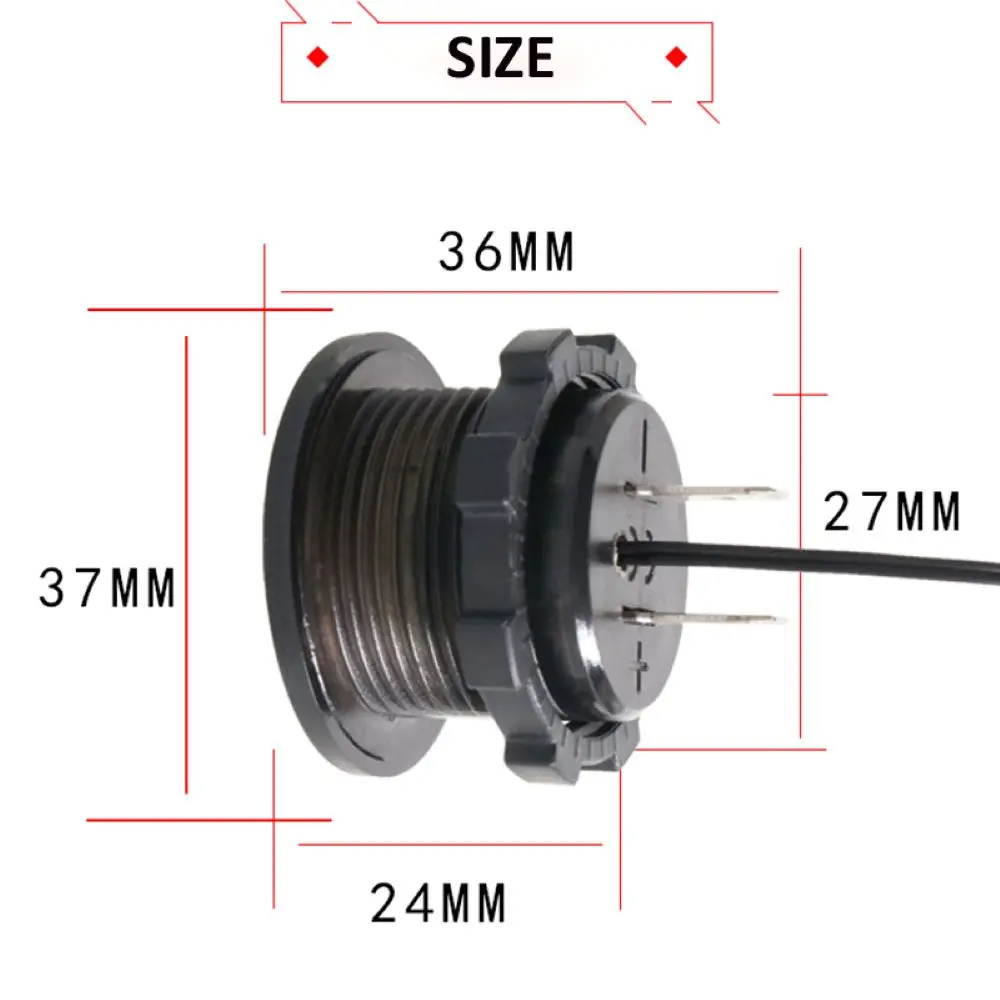 Автомобильный Круглый вольтметр измеритель температуры напряжения 12-24 В с