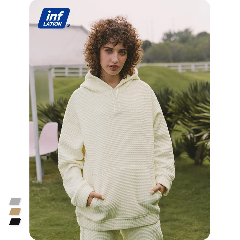 INFLATION мужской вафельный трикотажный тренировочный костюм больших размеров