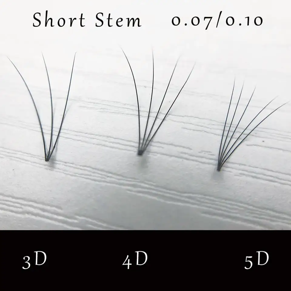 Glesum мягкие матовые черные 3D/4D/5D C изгиб объемные короткие стебли готовые веера