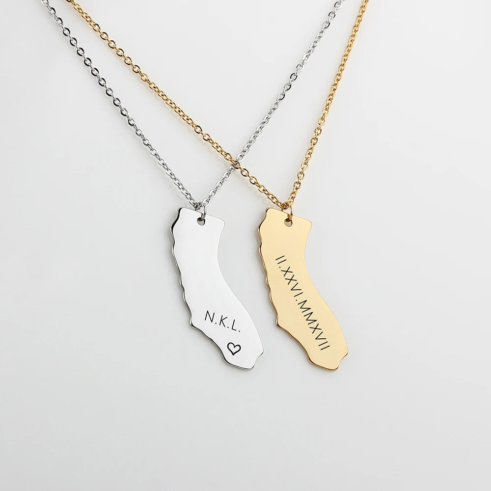 Ювелирные изделия с подвеской Outback California имя инициалы гравировка широты и